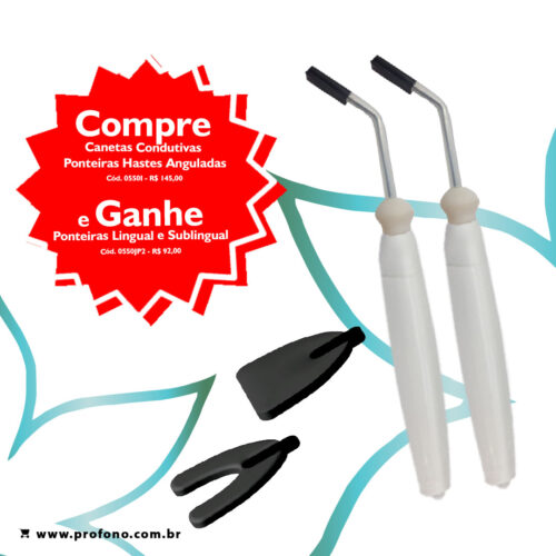 COMPRE Canetas Condutivas com Ponteiras Hastes Anguladas E GANHE Ponteiras Lingual e Sublingual